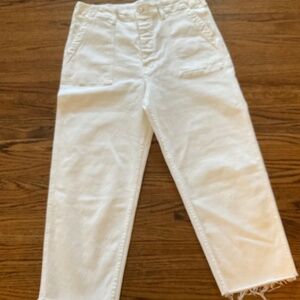 MOTHER THE PATCH POCKET PRIVATE ANKLE FRAY JEANS IN FAIREST OF THEM ALL 32